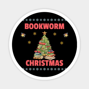 Bookworm Christmas Tree books Magnet